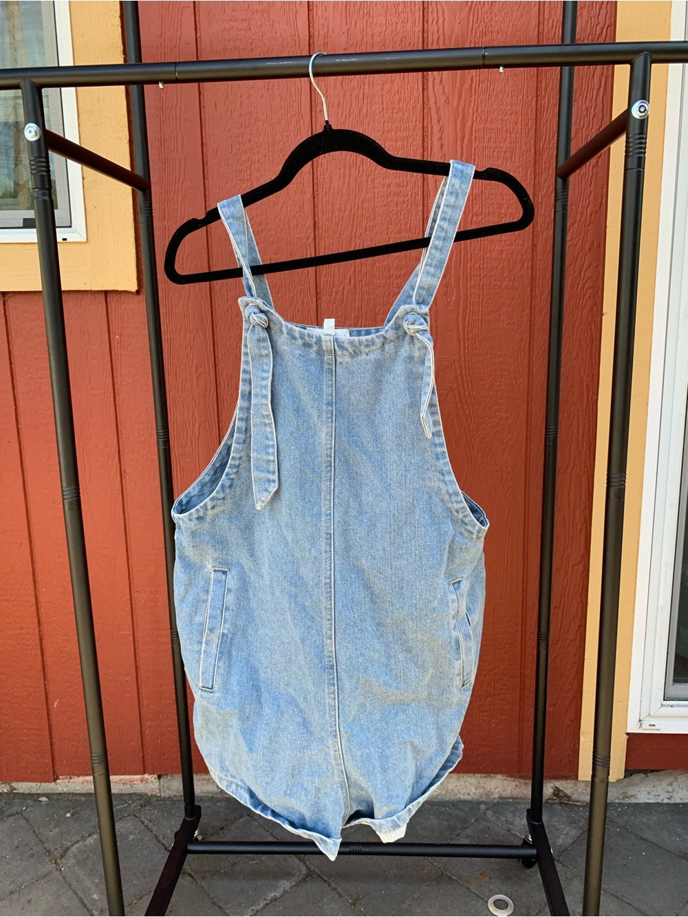 Light Wash Denim Overall Romper
